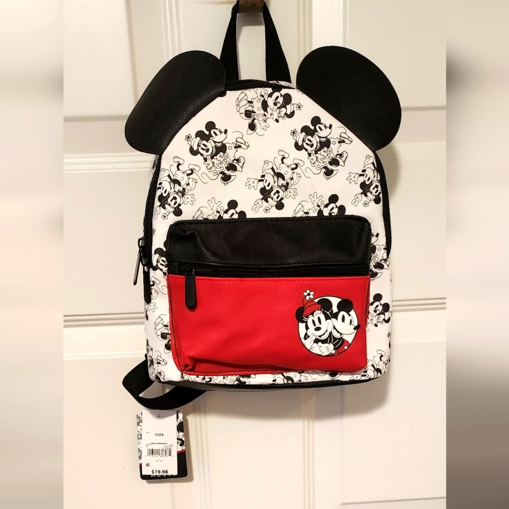 Bio world Disney Mini Backpack Mickey and Minnie 11.5" X 9" X 4.5" NWT
